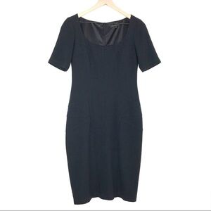 DAVID MEISTER Square Neck Black Sheath Dress 2